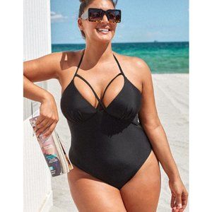 Plus Size Black One Piece Swimsuit